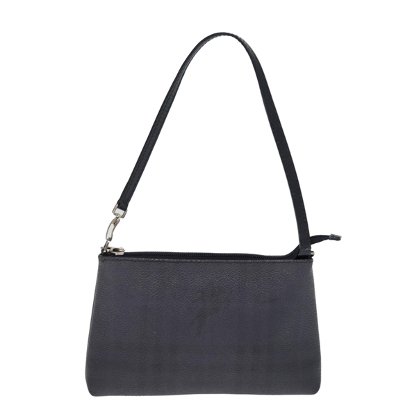 BURBERRY Nova Check Pouch PVC Leather Gray Auth bs14711 - Picture 13 of 16